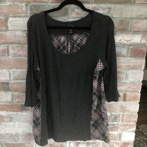 Oh Baby Motherhood Maternity Shirt grey with plaid